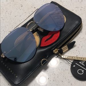Never worn Quay sunglasses with case